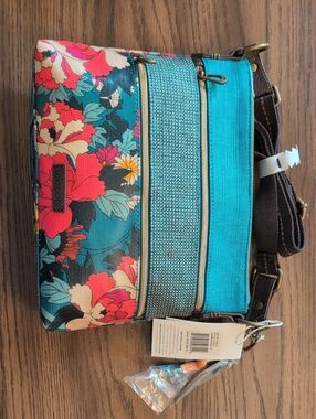 Sakroots Artist Circle Teal Flower Power Bag